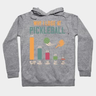 Why I Lose At Pickleball Funny Sport Gift For Men Women Hoodie